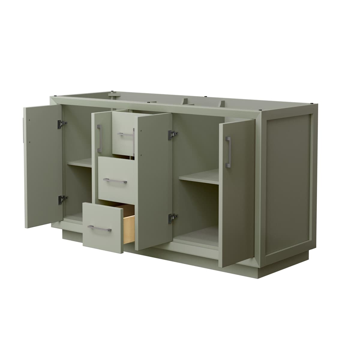 Strada 59" Double Free Standing Vanity Cabinet Only - Less Vanity Top