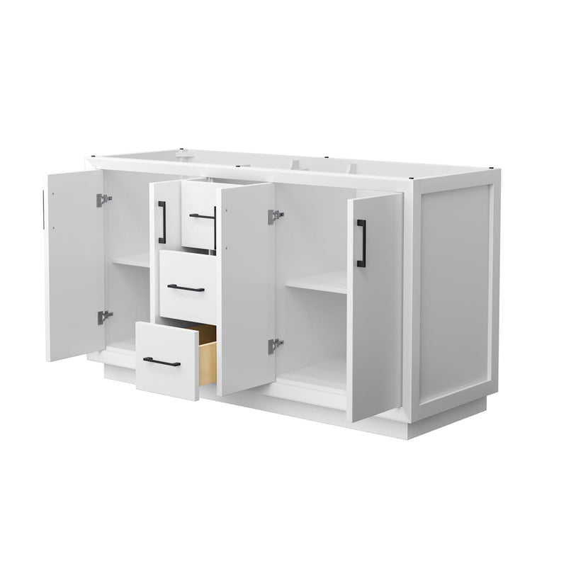 Strada 59" Double Free Standing Vanity Cabinet Only - Less Vanity Top - image 12