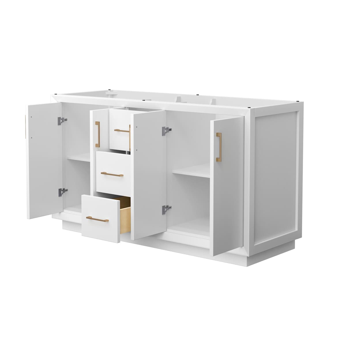 Strada 59" Double Free Standing Vanity Cabinet Only - Less Vanity Top - image 13