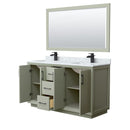 Strada 60" Free Standing Double Basin Vanity Set with Cabinet, Marble Vanity Top, and Framed Mirror - image 12