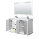 Strada 60" Free Standing Double Basin Vanity Set with Cabinet, Marble Vanity Top, and Framed Mirror - image 14