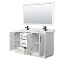 Strada 60" Free Standing Double Basin Vanity Set with Cabinet, Marble Vanity Top, and Framed Mirror - image 16