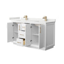 Strada 60" Free Standing Double Basin Vanity Set with Cabinet and Quartz Vanity Top - image 11