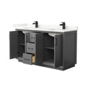 Strada 60" Free Standing Double Basin Vanity Set with Cabinet and Quartz Vanity Top - image 14