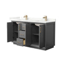 Strada 60" Free Standing Double Basin Vanity Set with Cabinet and Quartz Vanity Top - image 15