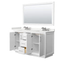 Strada 60" Free Standing Double Basin Vanity Set with Cabinet, Quartz Vanity Top, and Framed Mirror - image 9