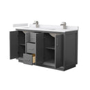 Strada 60" Free Standing Double Basin Vanity Set with Cabinet and Cultured Marble Vanity Top - image 10