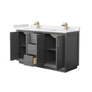 Strada 60" Free Standing Double Basin Vanity Set with Cabinet and Cultured Marble Vanity Top - image 12