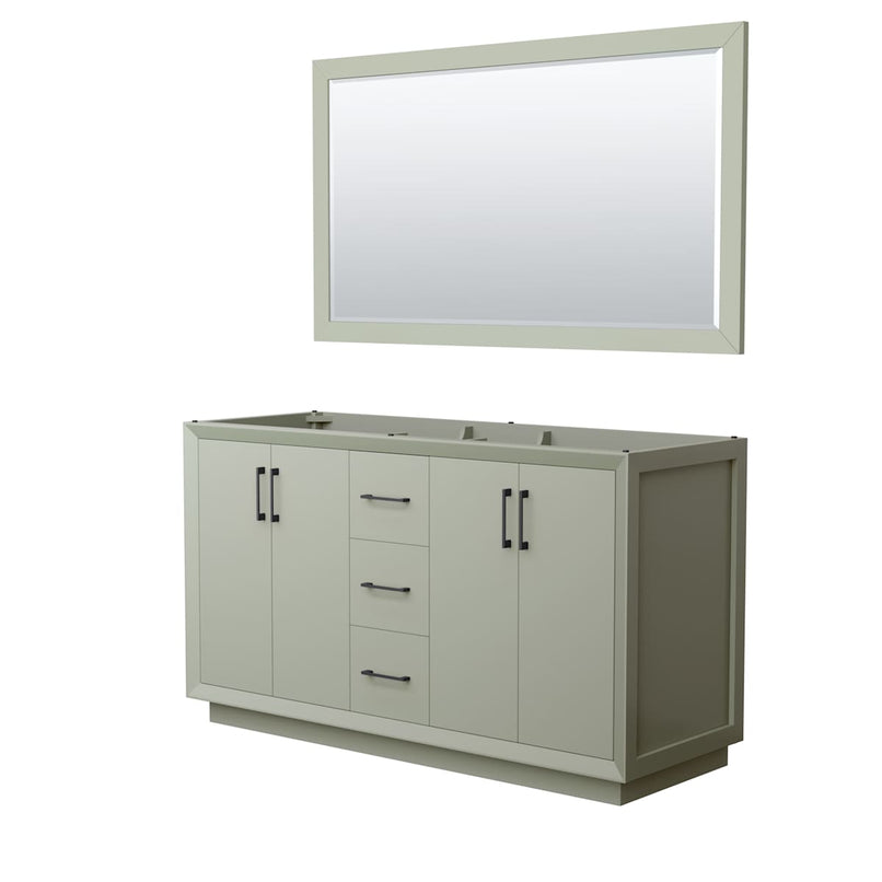Strada 59" Double Free Standing Vanity Cabinet - Less Vanity Top - image 1