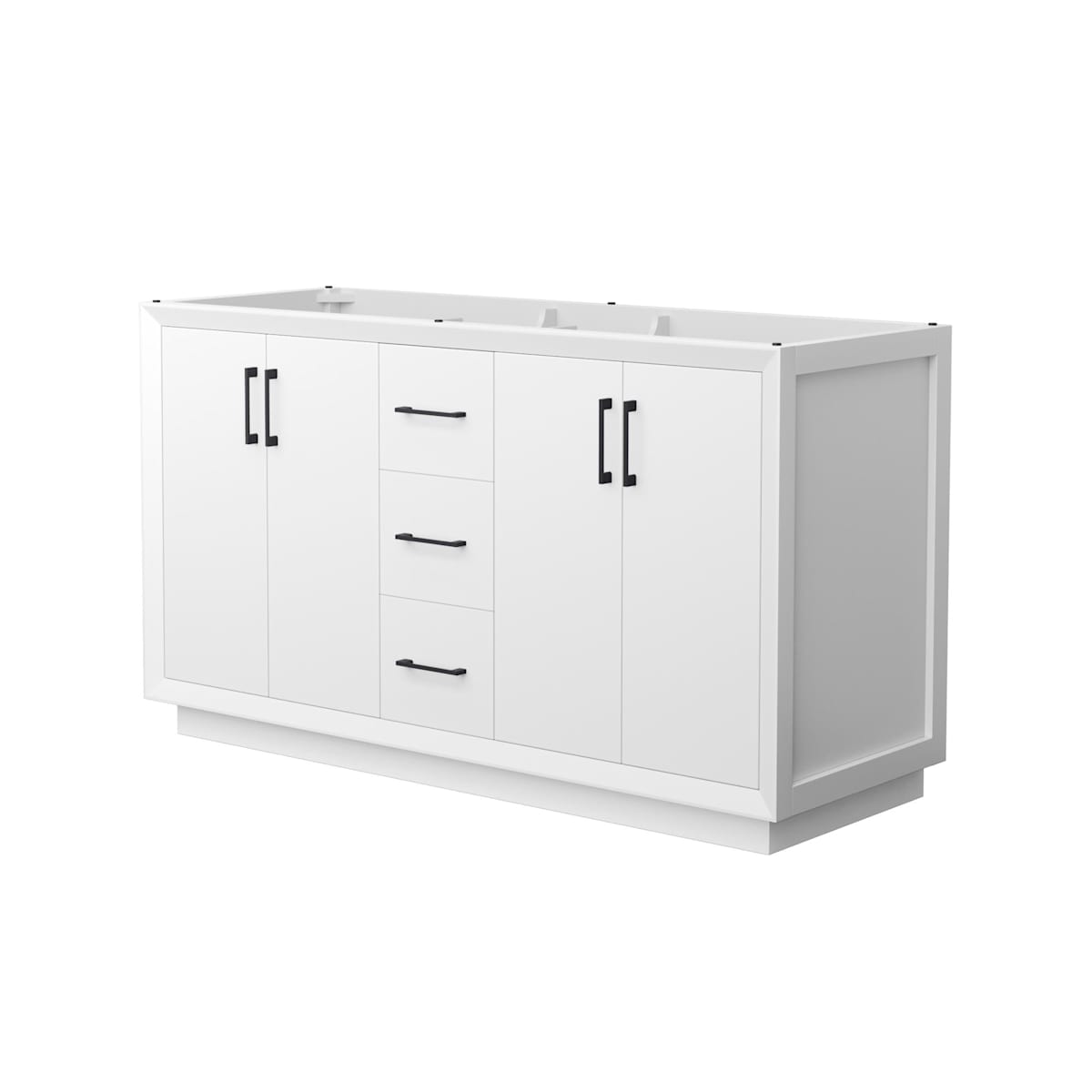 Strada 59" Double Free Standing Vanity Cabinet Only - Less Vanity Top - image 1