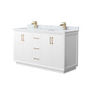 Strada 60" Free Standing Double Basin Vanity Set with Cabinet and Marble Vanity Top - image 1