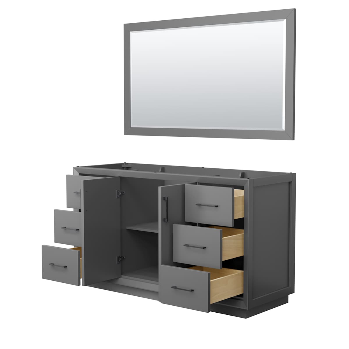 Strada 59" Single Free Standing Vanity Cabinet - Less Vanity Top