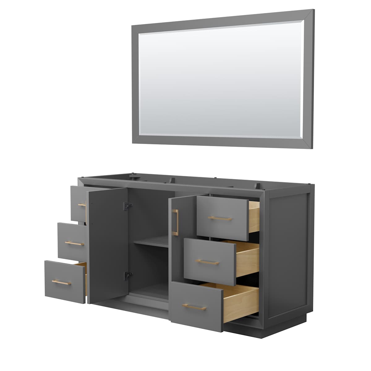 Strada 59" Single Free Standing Vanity Cabinet - Less Vanity Top