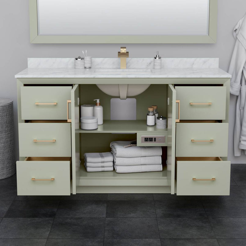Strada 59" Single Free Standing Vanity Cabinet - Less Vanity Top - image 10