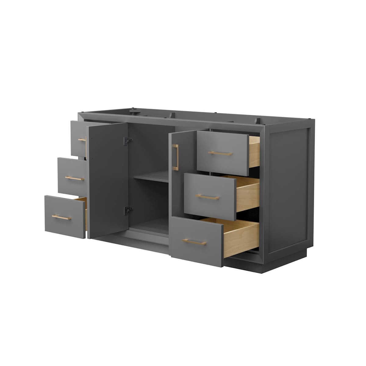 Strada 59" Single Free Standing Vanity Cabinet Only - Less Vanity Top