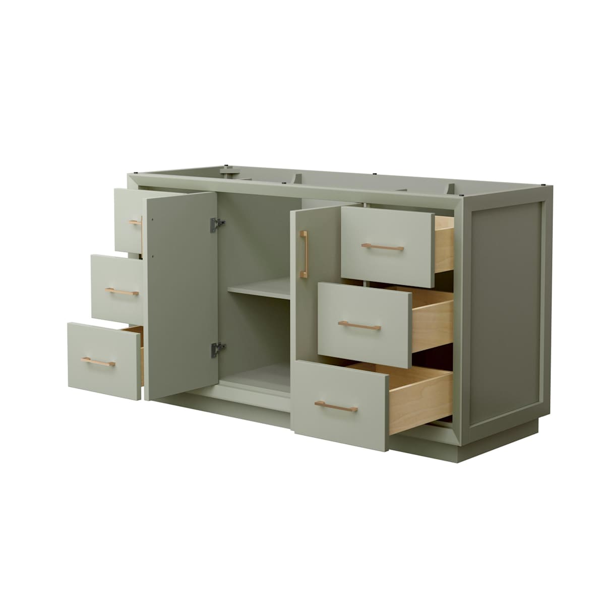 Strada 59" Single Free Standing Vanity Cabinet Only - Less Vanity Top - image 12