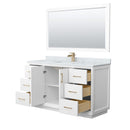 Strada 60" Free Standing Single Basin Vanity Set with Cabinet, Marble Vanity Top, and Framed Mirror - image 17