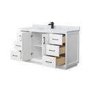 Strada 60" Free Standing Single Basin Vanity Set with Cabinet and Marble Vanity Top - image 13