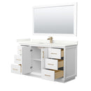Strada 60" Free Standing Single Basin Vanity Set with Cabinet, Quartz Vanity Top, and Framed Mirror - image 12
