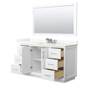 Strada 60" Free Standing Single Basin Vanity Set with Cabinet, Quartz Vanity Top, and Framed Mirror - image 2