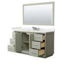 Strada 60" Free Standing Single Basin Vanity Set with Cabinet, Quartz Vanity Top, and Framed Mirror - image 18