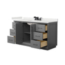 Strada 60" Free Standing Single Basin Vanity Set with Cabinet and Quartz Vanity Top - image 14