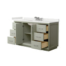 Strada 60" Free Standing Single Basin Vanity Set with Cabinet and Quartz Vanity Top - image 18