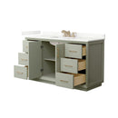 Strada 60" Free Standing Single Basin Vanity Set with Cabinet and Quartz Vanity Top - image 21