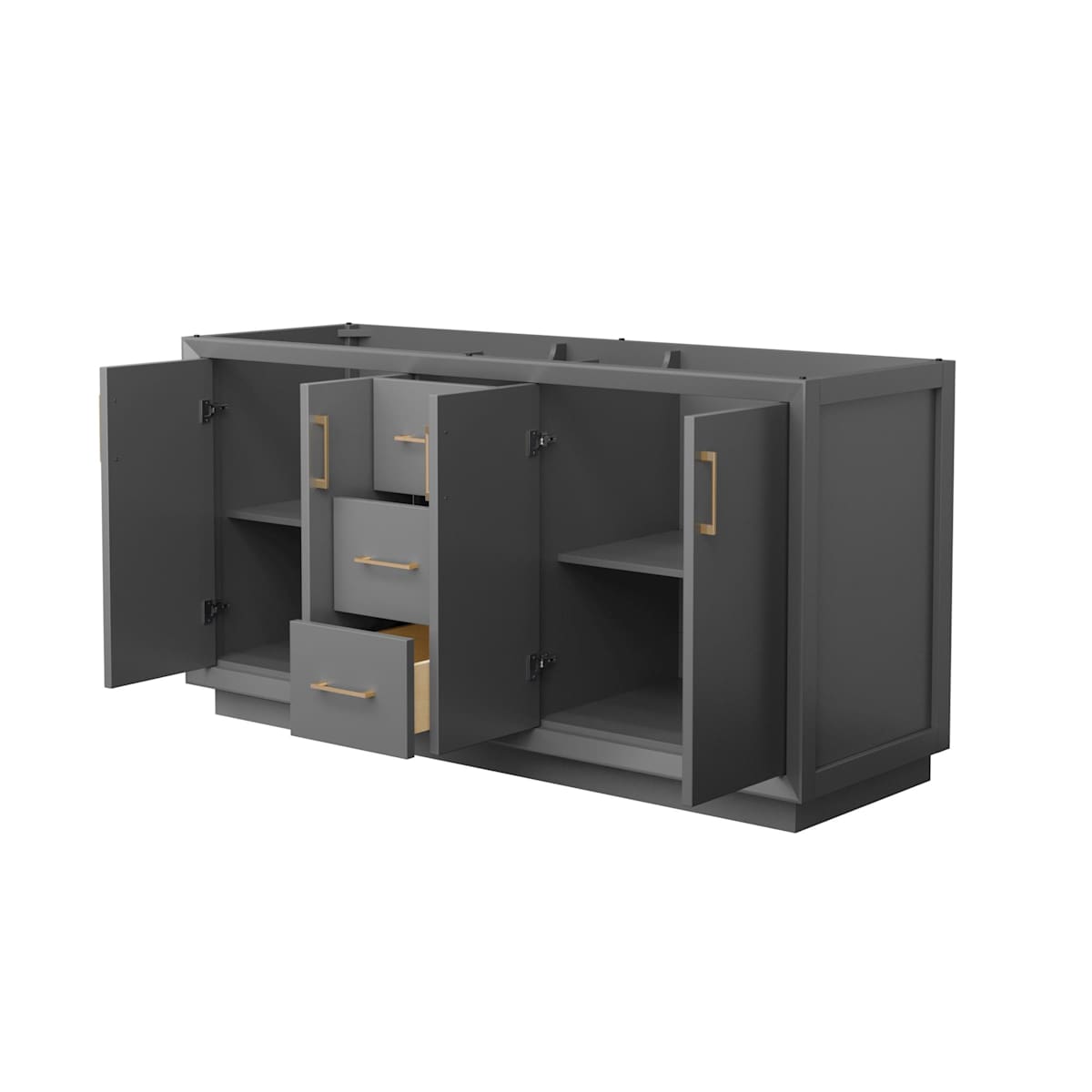 Strada 65" Double Free Standing Vanity Cabinet Only - Less Vanity Top - image 7