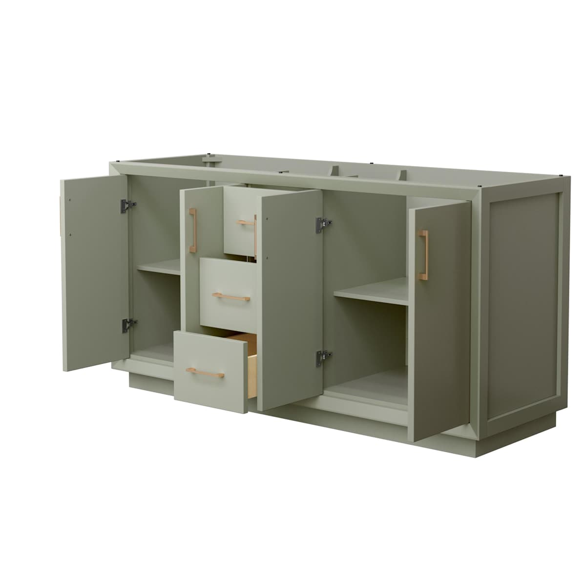 Strada 65" Double Free Standing Vanity Cabinet Only - Less Vanity Top
