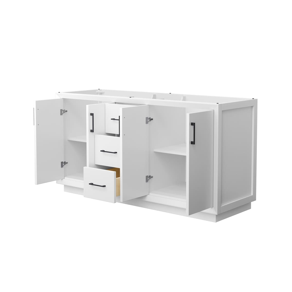 Strada 65" Double Free Standing Vanity Cabinet Only - Less Vanity Top - image 14