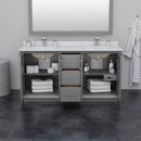 Strada 66" Free Standing Double Basin Vanity Set with Cabinet, Marble Vanity Top, and Framed Mirror - image 3