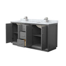 Strada 66" Free Standing Double Basin Vanity Set with Cabinet and Marble Vanity Top - image 2