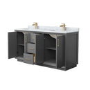 Strada 66" Free Standing Double Basin Vanity Set with Cabinet and Marble Vanity Top - image 8