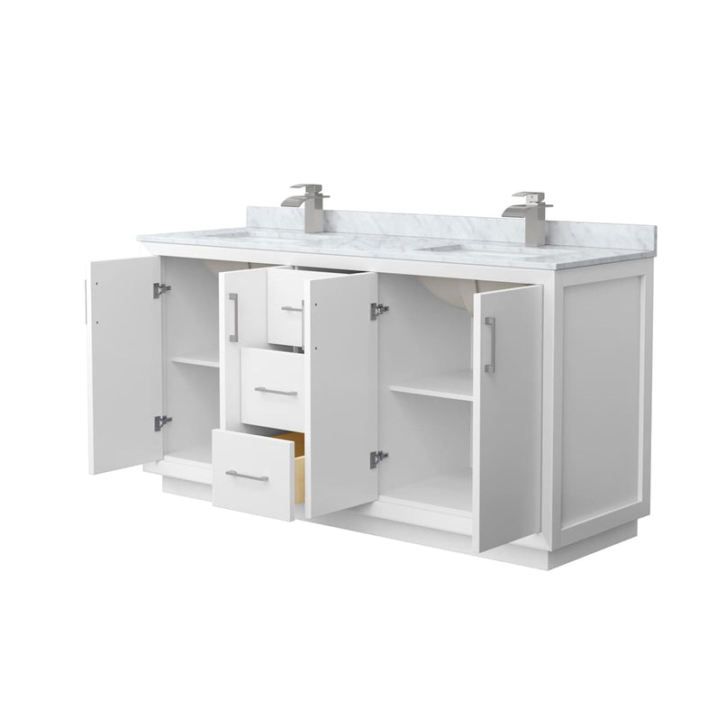 Strada 66" Free Standing Double Basin Vanity Set with Cabinet and Marble Vanity Top - image 12
