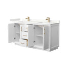 Strada 66" Free Standing Double Basin Vanity Set with Cabinet and Quartz Vanity Top - image 11