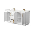 Strada 66" Free Standing Double Basin Vanity Set with Cabinet and Quartz Vanity Top - image 12