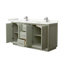 Strada 66" Free Standing Double Basin Vanity Set with Cabinet and Quartz Vanity Top - image 19