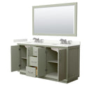 Strada 66" Free Standing Double Basin Vanity Set with Cabinet, Quartz Vanity Top, and Framed Mirror - image 15
