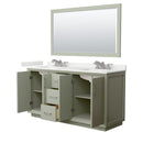 Strada 66" Free Standing Double Basin Vanity Set with Cabinet, Quartz Vanity Top, and Framed Mirror - image 17