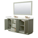 Strada 66" Free Standing Double Basin Vanity Set with Cabinet, Quartz Vanity Top, and Framed Mirror - image 18