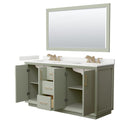 Strada 66" Free Standing Double Basin Vanity Set with Cabinet, Quartz Vanity Top, and Framed Mirror - image 19