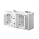 Strada 66" Free Standing Double Basin Vanity Set with Cabinet and Quartz Vanity Top - image 8