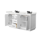 Strada 66" Free Standing Double Basin Vanity Set with Cabinet and Quartz Vanity Top - image 10