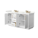Strada 66" Free Standing Double Basin Vanity Set with Cabinet and Quartz Vanity Top - image 11