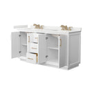 Strada 66" Free Standing Double Basin Vanity Set with Cabinet and Quartz Vanity Top - image 12