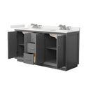 Strada 66" Free Standing Double Basin Vanity Set with Cabinet and Quartz Vanity Top - image 14