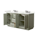 Strada 66" Free Standing Double Basin Vanity Set with Cabinet and Quartz Vanity Top - image 17