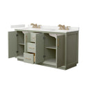 Strada 66" Free Standing Double Basin Vanity Set with Cabinet and Quartz Vanity Top - image 20