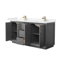 Strada 66" Free Standing Double Basin Vanity Set with Cabinet and Cultured Marble Vanity Top - image 9